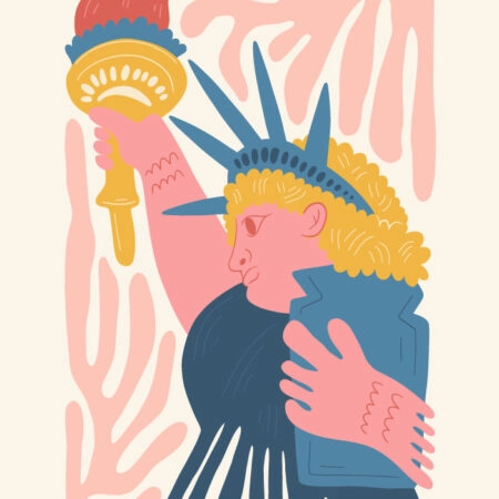 Πόστερ ABSTRACT STATUE OF LIBERTY - Πολεις - Χαρτες Sticky 3