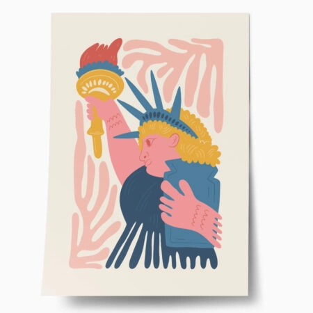 Πόστερ ABSTRACT STATUE OF LIBERTY - Πολεις - Χαρτες Sticky 1