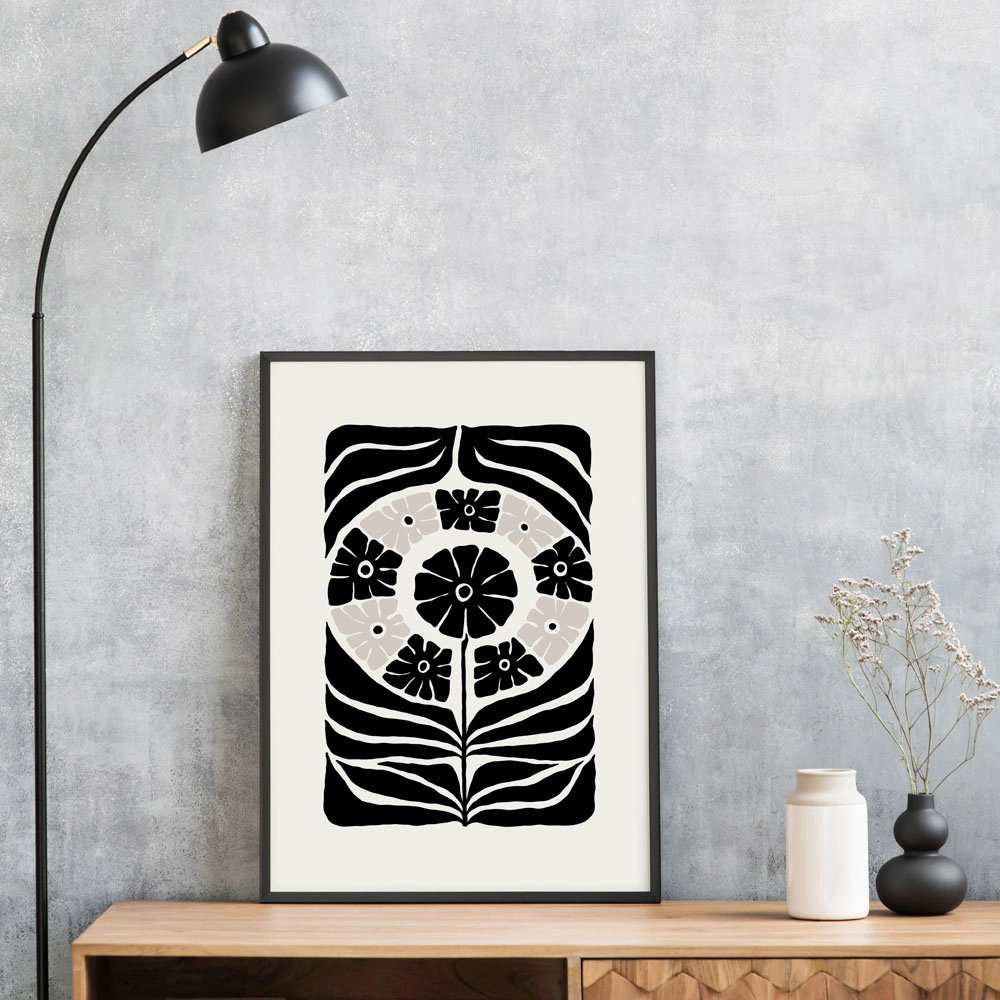 Πόστερ BLACK AND WHITE FLORAL 11