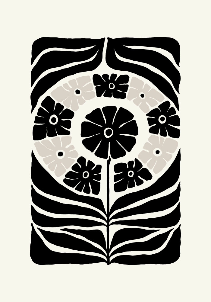 Πόστερ BLACK AND WHITE FLORAL 11