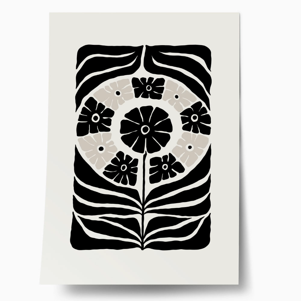 Πόστερ BLACK AND WHITE FLORAL 11
