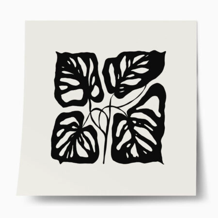 Πόστερ BLACK AND WHITE FLORAL 15 - Abstract - Αφηρημένα Sticky 1