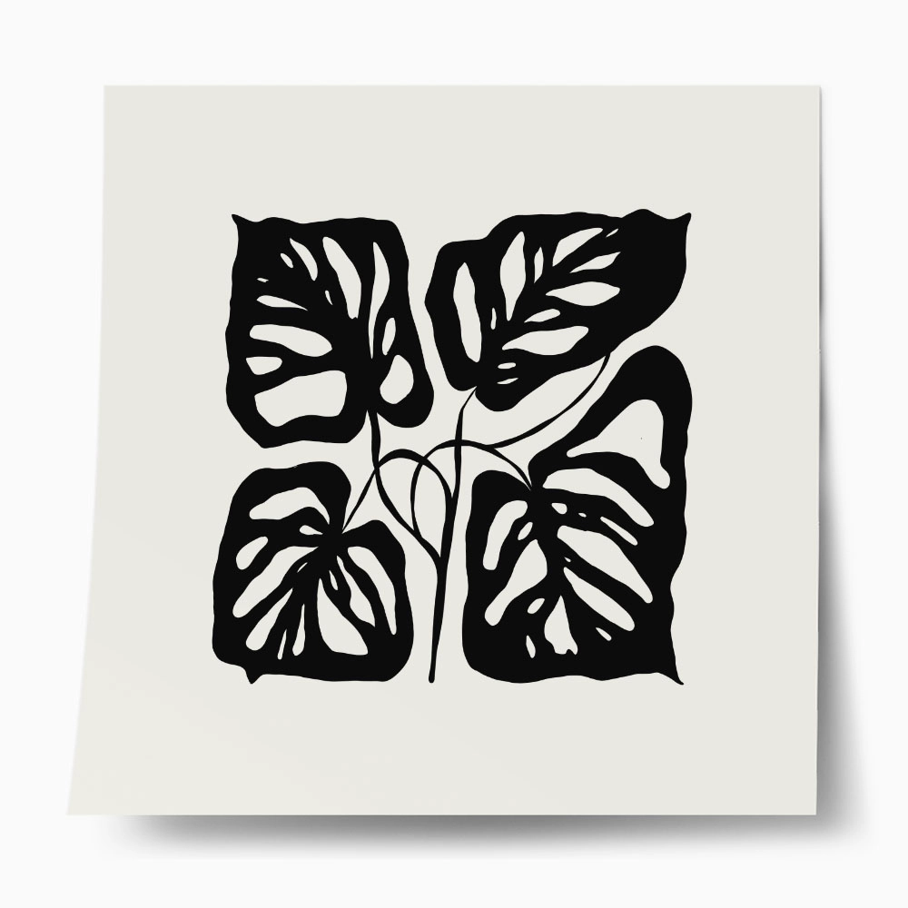 Πόστερ BLACK AND WHITE FLORAL 15