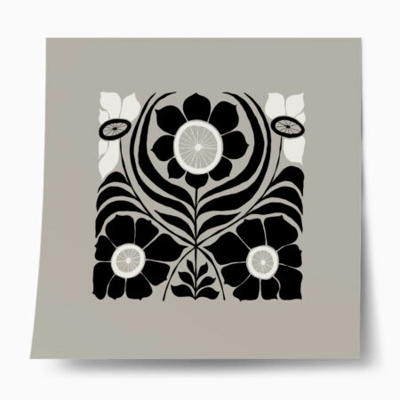 Πόστερ BLACK AND WHITE FLORAL 16 - Abstract - Αφηρημένα Sticky 1