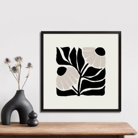 Πόστερ BLACK AND WHITE FLORAL 17