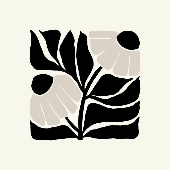 Πόστερ BLACK AND WHITE FLORAL 17