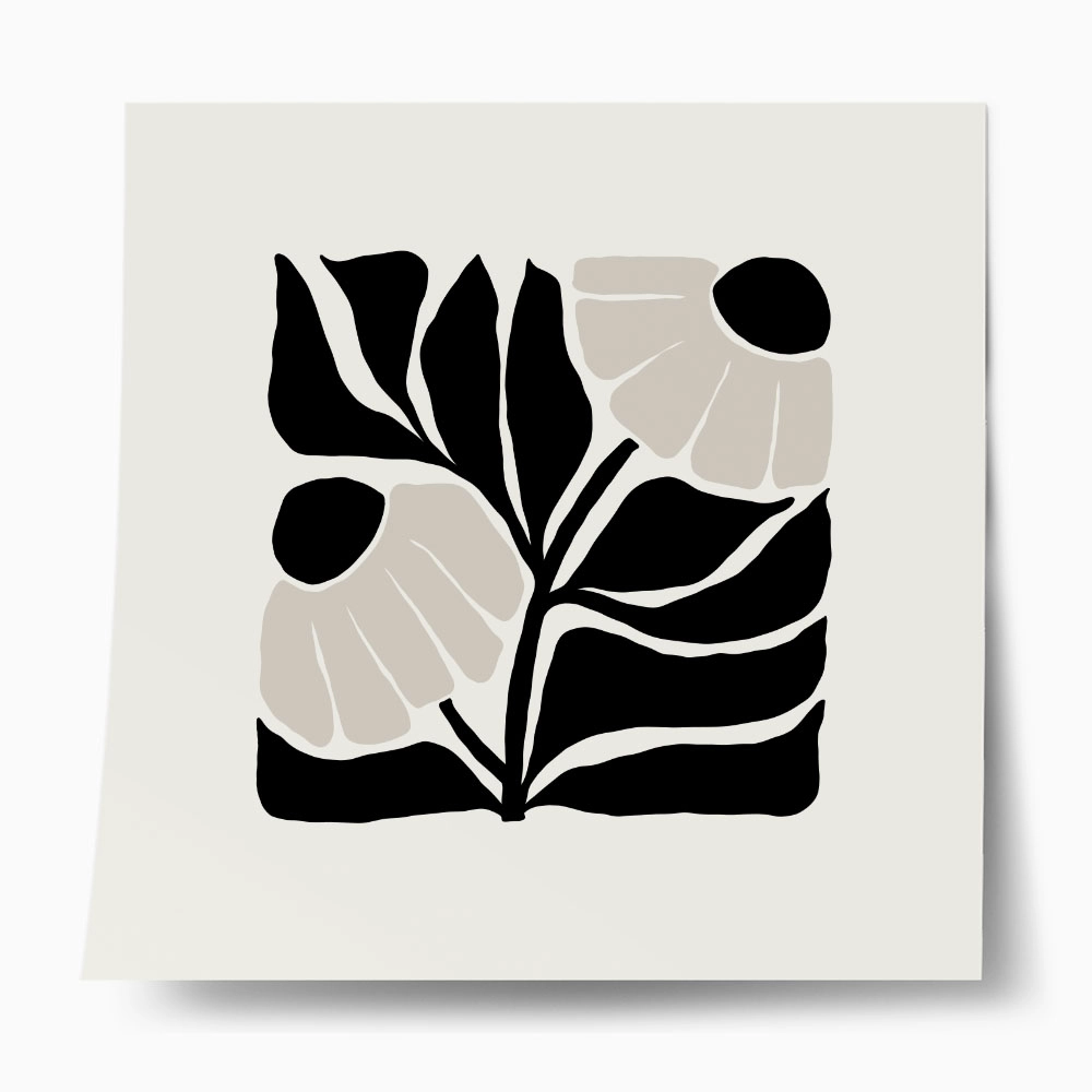 Πόστερ BLACK AND WHITE FLORAL 17