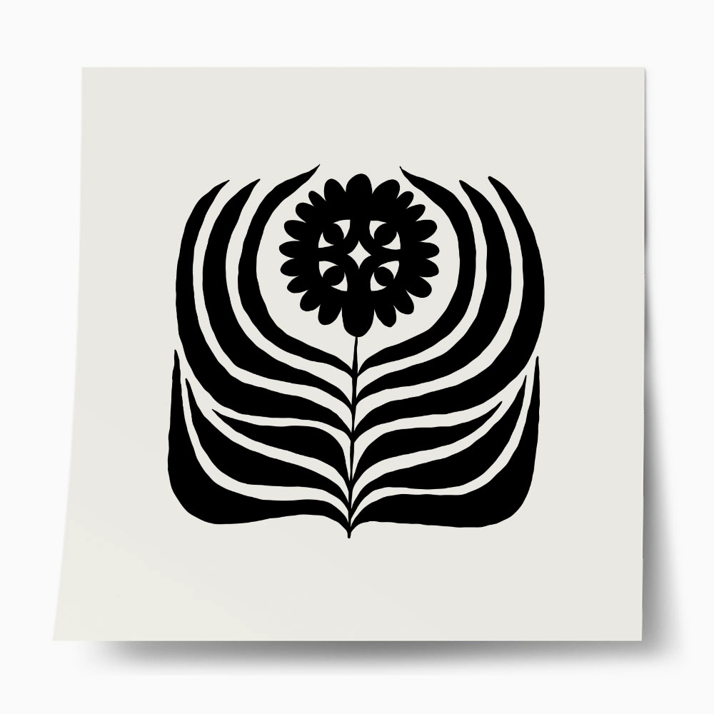 Πόστερ BLACK AND WHITE FLORAL 18