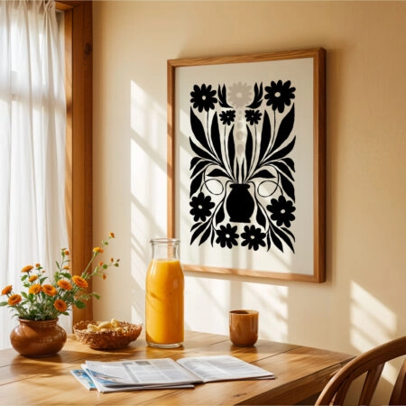 Πόστερ BLACK AND WHITE FLORAL 2