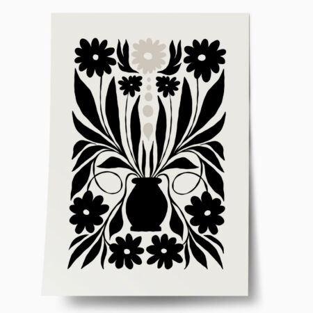 Πόστερ BLACK AND WHITE FLORAL 2 - Botanical - Λουλούδια Sticky 1