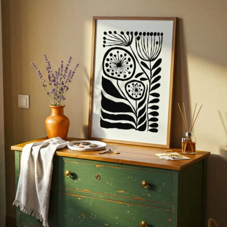Πόστερ BLACK AND WHITE FLORAL 3
