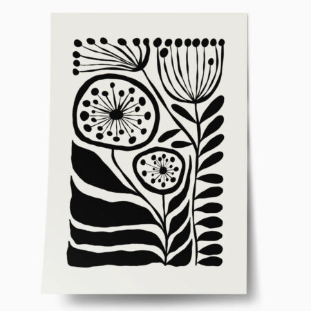 Πόστερ BLACK AND WHITE FLORAL 3 - Botanical - Λουλούδια Sticky 1