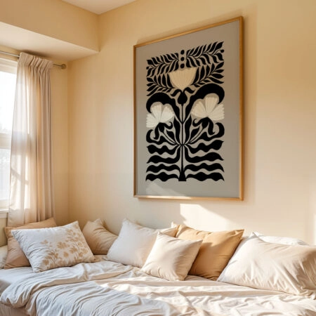 Πόστερ BLACK AND WHITE FLORAL 4