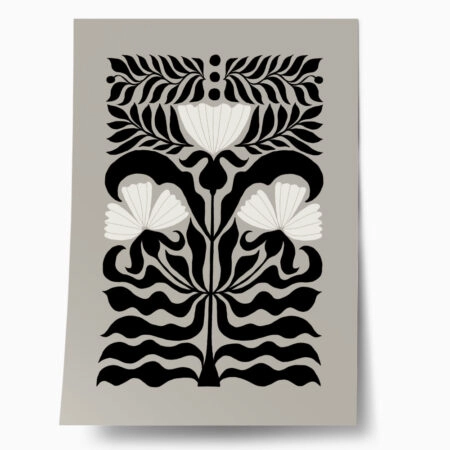 Πόστερ BLACK AND WHITE FLORAL 4 - Botanical - Λουλούδια Sticky 1