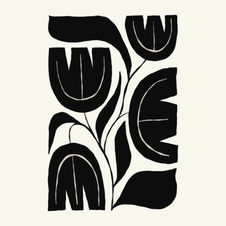 Πόστερ BLACK AND WHITE FLORAL 5 - Botanical - Λουλούδια Sticky 3
