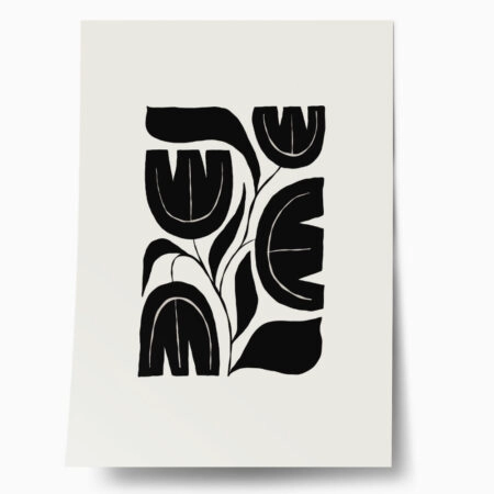 Πόστερ BLACK AND WHITE FLORAL 5 - Botanical - Λουλούδια Sticky 1