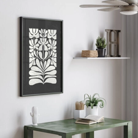 Πόστερ BLACK AND WHITE FLORAL 6