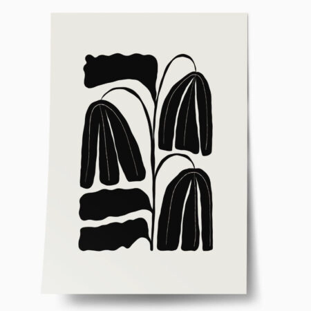 Πόστερ BLACK AND WHITE FLORAL 7 - Botanical - Λουλούδια Sticky 1