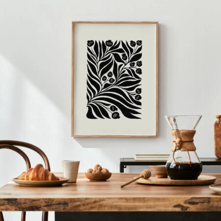 Πόστερ BLACK AND WHITE FLORAL 8