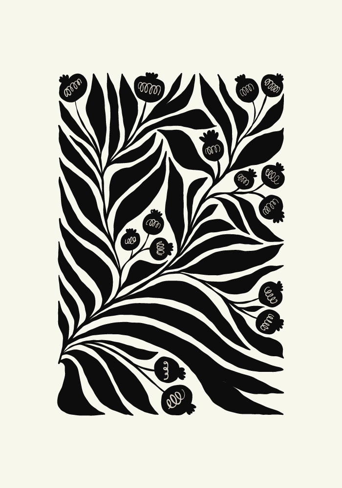Πόστερ BLACK AND WHITE FLORAL 8