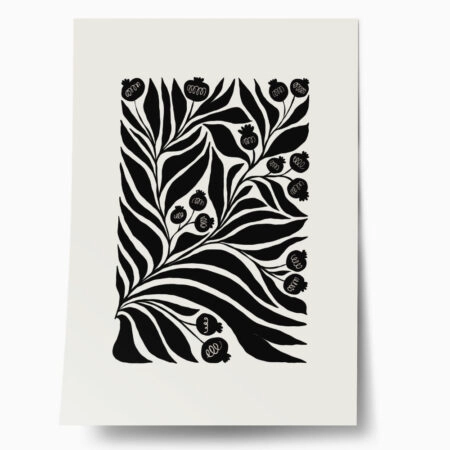 Πόστερ BLACK AND WHITE FLORAL 8 - Botanical - Λουλούδια Sticky 1