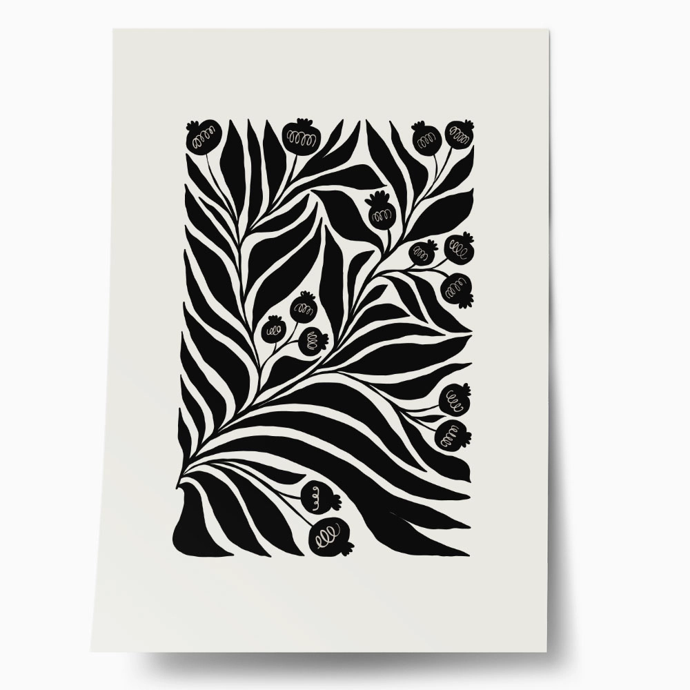 Πόστερ BLACK AND WHITE FLORAL 8