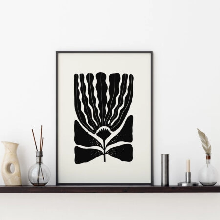 Πόστερ BLACK AND WHITE FLORAL 9