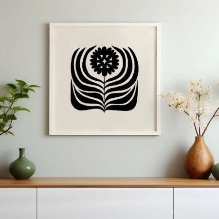 Πόστερ BLACK AND WHITE FLORAL 18