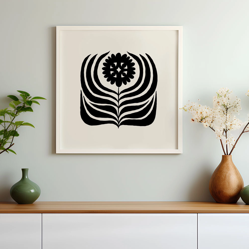 Πόστερ BLACK AND WHITE FLORAL 18