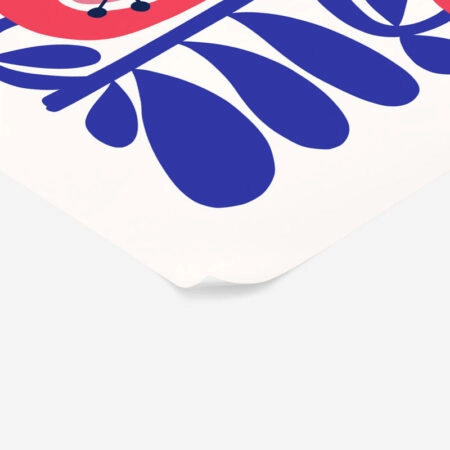 Πόστερ BLUE AND PINK ABSTRACT FLORAL 2 - Botanical - Λουλούδια Sticky 2