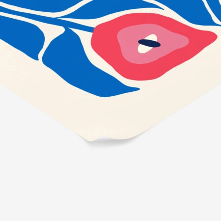 Πόστερ BLUE AND PINK ABSTRACT FLORAL 3 - Botanical - Λουλούδια Sticky 2