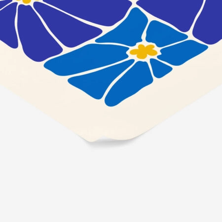 Πόστερ BLUE AND YELLOW ABSTRACT FLORAL - Botanical - Λουλούδια Sticky 2