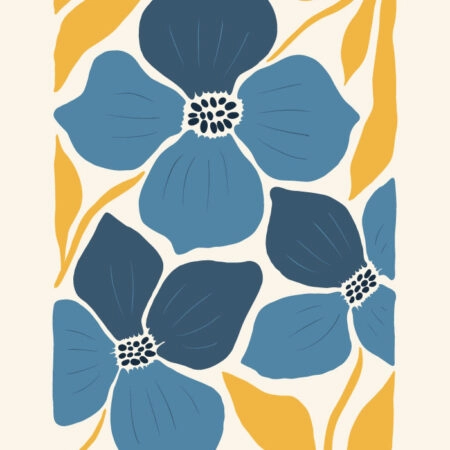 Πόστερ BLUE AND YELLOW FLOWERS 2 - Botanical - Λουλούδια Sticky 3