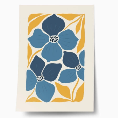 Πόστερ BLUE AND YELLOW FLOWERS 2 - Botanical - Λουλούδια Sticky 1