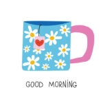 Πόστερ ΤΕΤΡΑΓΩΝΟ CUTE CUP GOOD MORNING