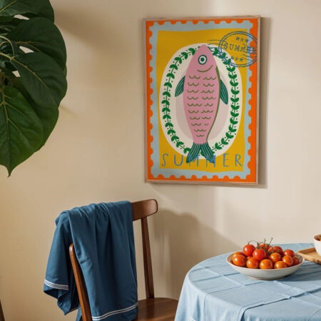 Πόστερ FISH PLATE SUMMER ILLUSTRATION