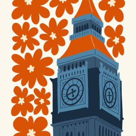 Πόστερ FLORAL TRAVEL BIG BEN - Πολεις - Χαρτες Sticky 3