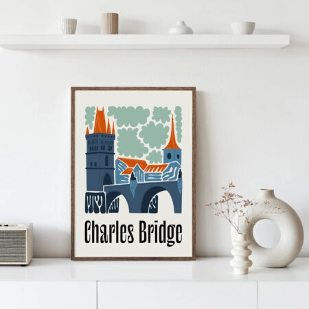 Πόστερ FLORAL TRAVEL CHARLES BRIDGE - Πολεις - Χαρτες