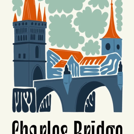 Πόστερ FLORAL TRAVEL CHARLES BRIDGE - Πολεις - Χαρτες Sticky 3