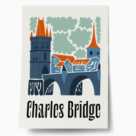 Πόστερ FLORAL TRAVEL CHARLES BRIDGE - Πολεις - Χαρτες Sticky 1