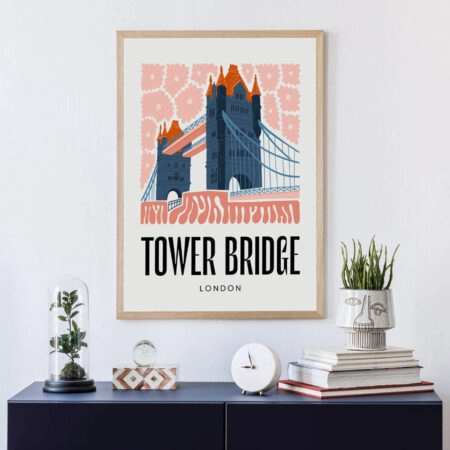 Πόστερ FLORAL TRAVEL LONDON TOWER BRIDGE
