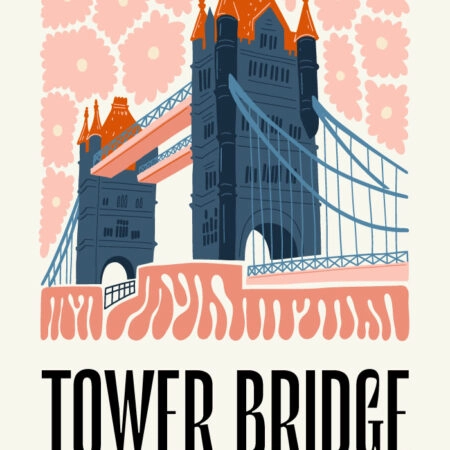 Πόστερ FLORAL TRAVEL LONDON TOWER BRIDGE - Πολεις - Χαρτες Sticky 3