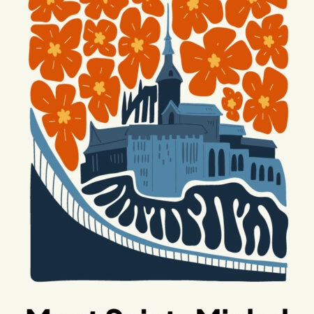Πόστερ FLORAL TRAVEL MONT SAINT-MICHEL FRANCE - Πολεις - Χαρτες Sticky 3