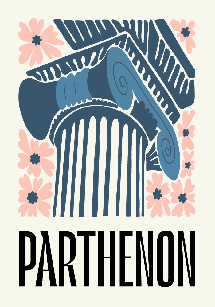 Πόστερ FLORAL TRAVEL PARTHENON