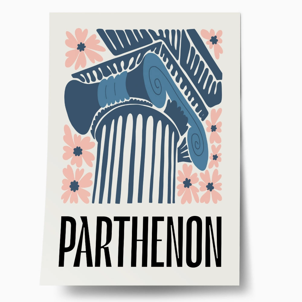 Πόστερ FLORAL TRAVEL PARTHENON