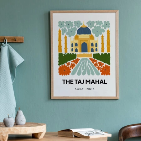 Πόστερ FLORAL TRAVEL TAJ MAHAL - Πολεις - Χαρτες