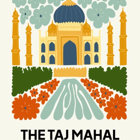 Πόστερ FLORAL TRAVEL TAJ MAHAL - Πολεις - Χαρτες Sticky 3