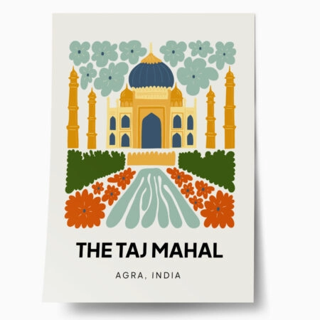 Πόστερ FLORAL TRAVEL TAJ MAHAL - Πολεις - Χαρτες Sticky 1