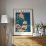 Πόστερ HOKUSAI - PEONIES AND CANARY
