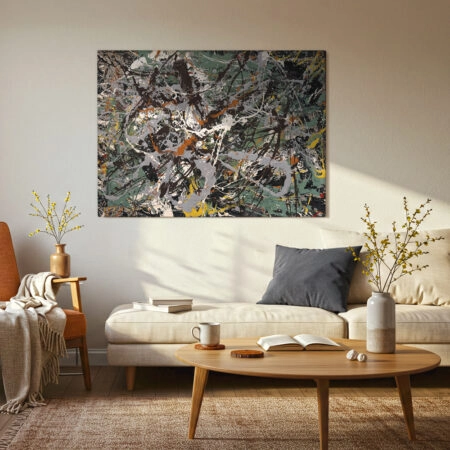 Πινακας σε καμβά JACKSON POLLOCK - GREEN SILVER